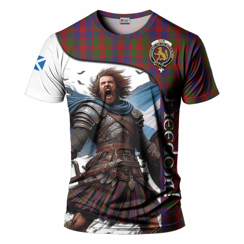 Gow Crest Tartan T-Shirt Inspired by the Freedom of Scottish Warrior