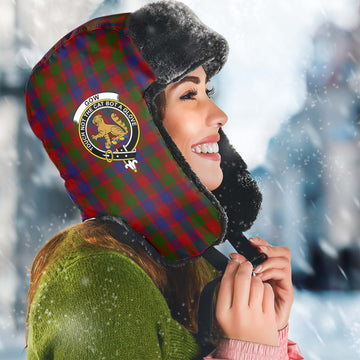 Gow Tartan Winter Trapper Hat with Family Crest