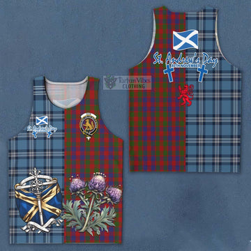 Gow Tartan Men's Tank Top Happy St. Andrew's Day Half Tartan Style