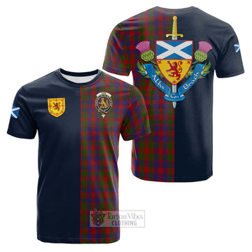 Gow Tartan Cotton T-shirt Alba with Scottish Lion Royal Arm Half Style