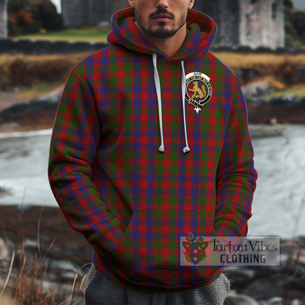 Gow Tartan Cotton Hoodie with Family Crest Pullover Hoodie XS - Tartan Vibes Clothing