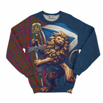 Gow Tartan Family Crest Sweatshirt with Scottish Majestic Lion