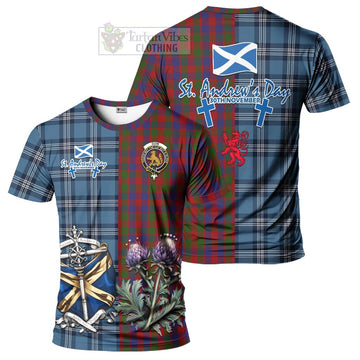 Gow Tartan T-Shirt Happy St. Andrew's Day Half Tartan Style