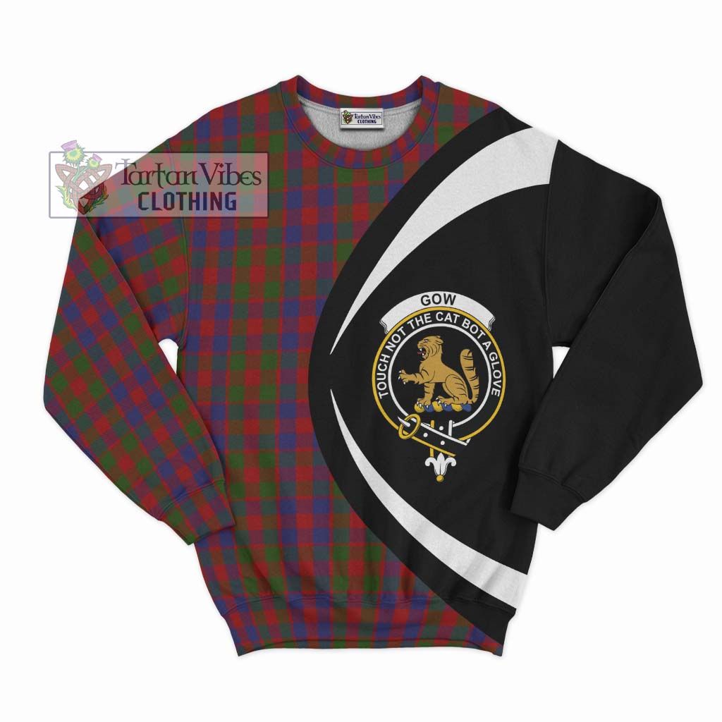 Gow Tartan Sweatshirt with Family Crest Circle Style Unisex - Tartan Vibes Clothing