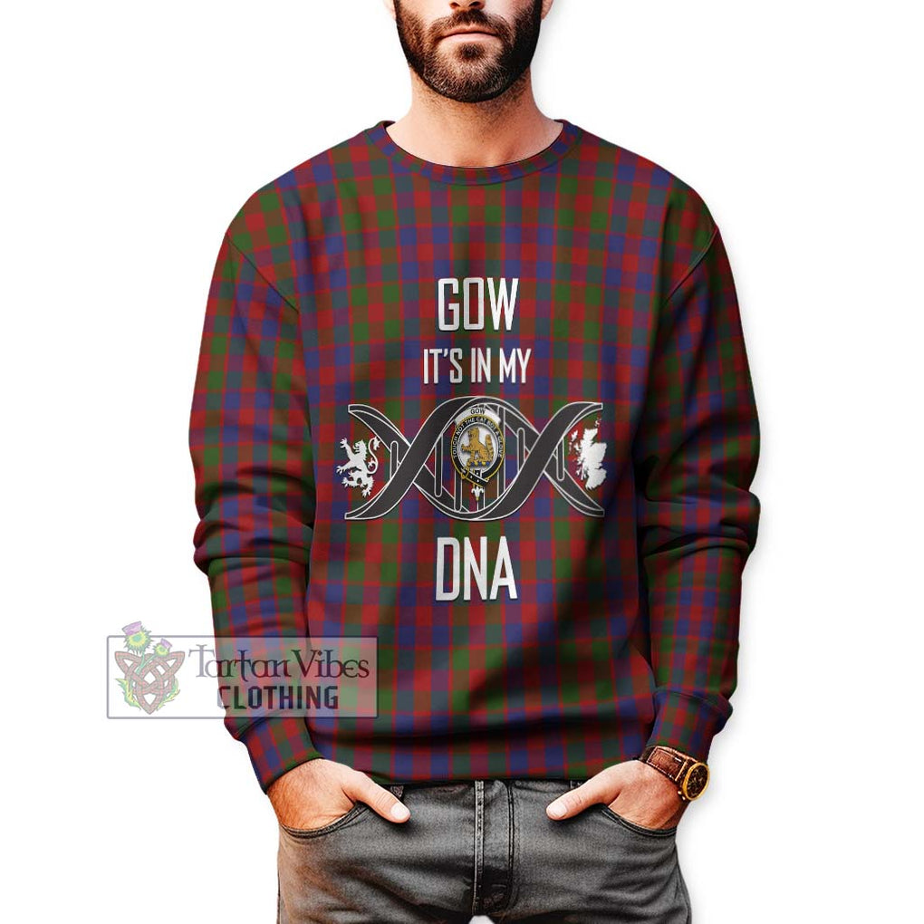 Gow Tartan Sweatshirt with Family Crest DNA In Me Style Unisex - Tartanvibesclothing Shop