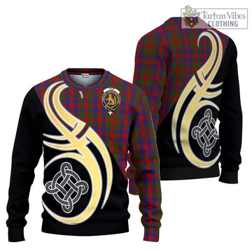 Gow Tartan Ugly Sweater with Family Crest and Celtic Symbol Style