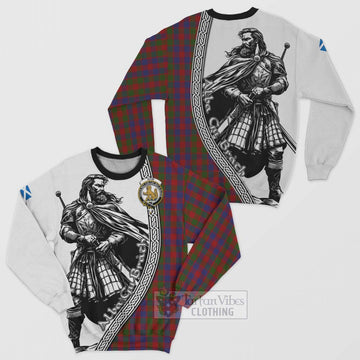 Gow Tartan Clan Crest Sweatshirt with Highlander Warrior Celtic Style