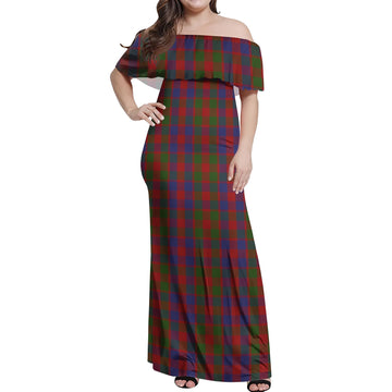 Gow Tartan Off Shoulder Long Dress