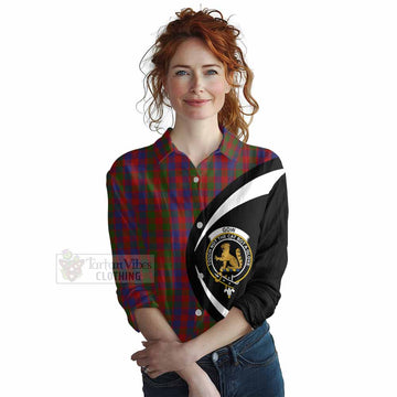 Gow Tartan Women's Casual Shirt with Family Crest Circle Style