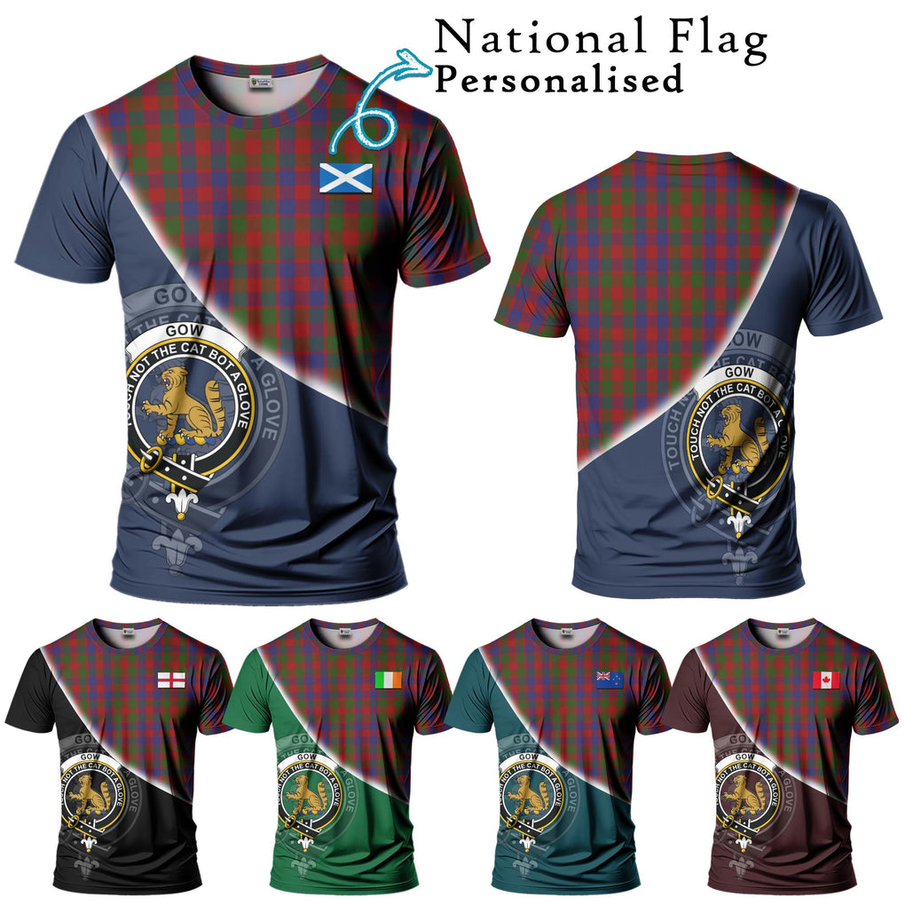 Gow Tartan T-Shirt with Personalised National Flag and Family Crest Half Style Kid's Shirt - Tartanvibesclothing Shop