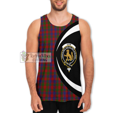 Gow Tartan Men's Tank Top with Family Crest Circle Style