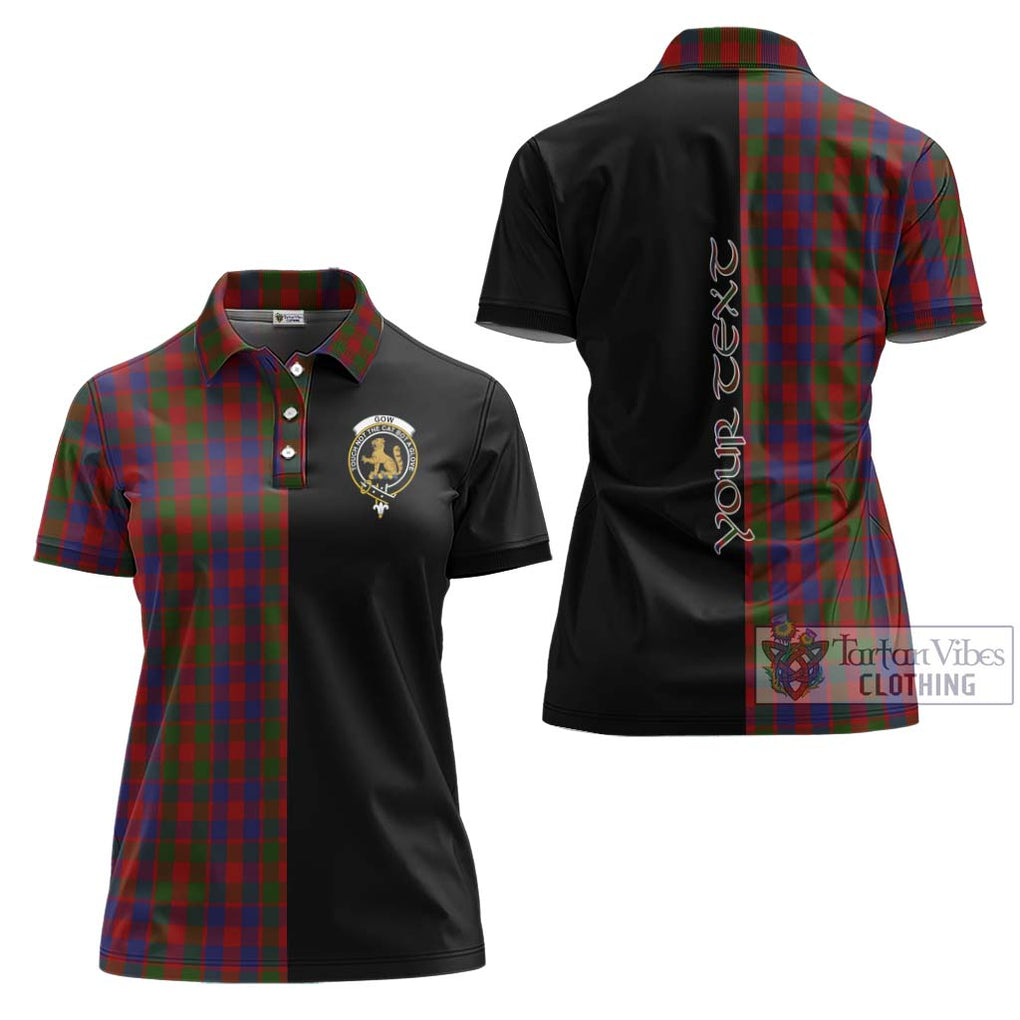 Gow Tartan Women's Polo Shirt with Family Crest and Half Of Me Style Women - Tartanvibesclothing Shop