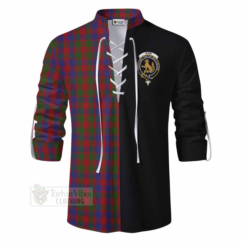 Tartan Vibes Clothing Gow Tartan Ghillie Kilt Shirt with Family Crest and Half Of Me Style