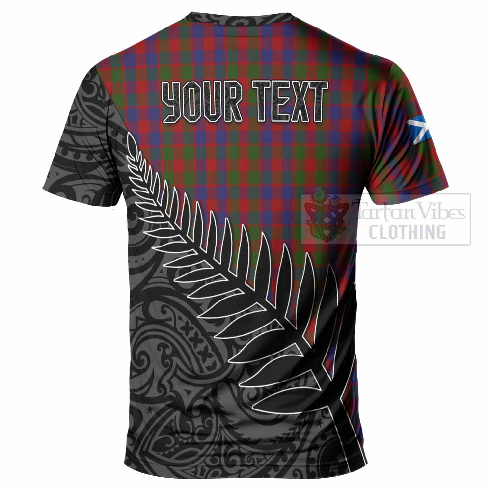 Tartan Vibes Clothing Gow Crest Tartan T-Shirt with New Zealand Silver Fern Half Style