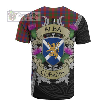 Gow Tartan Family Crest Cotton T-shirt Lion Rampant Royal Thistle Shield Celtic Inspired - Tartan Vibes Clothing