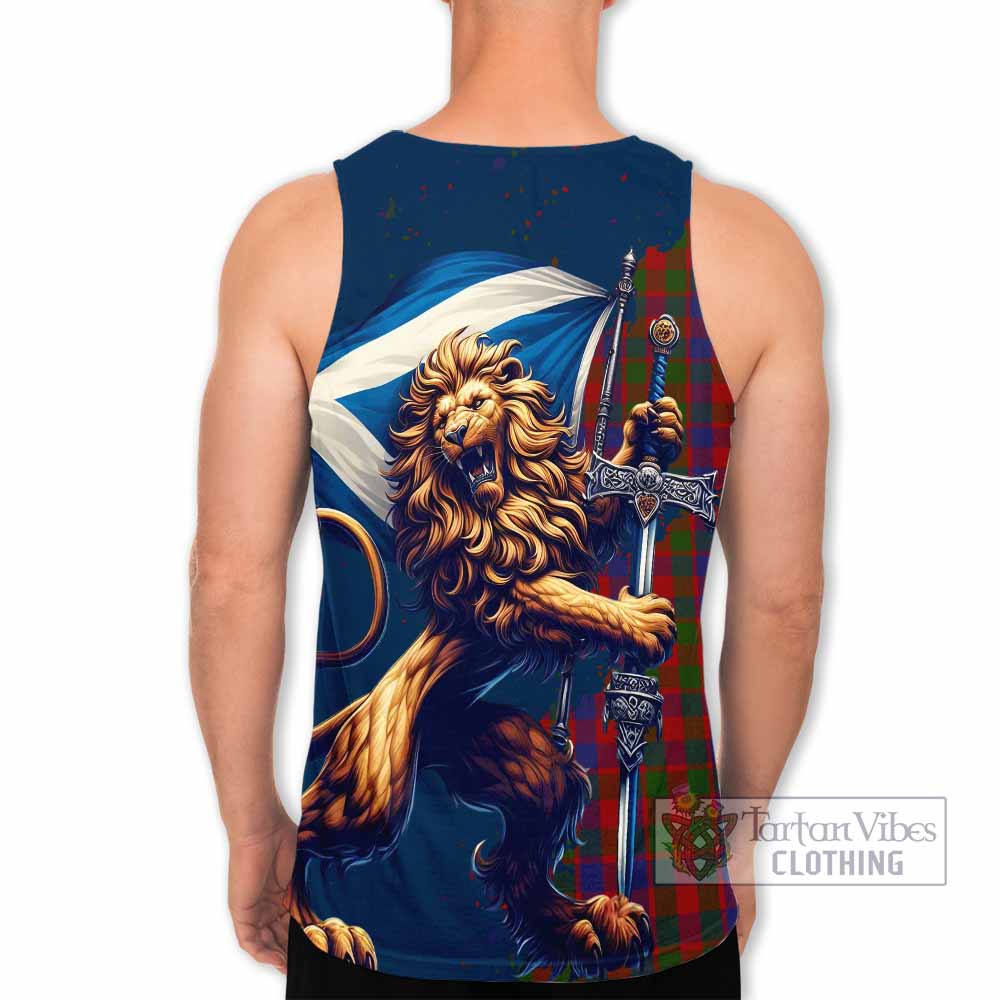 Tartan Vibes Clothing Gow Tartan Family Crest Men's Tank Top with Scottish Majestic Lion