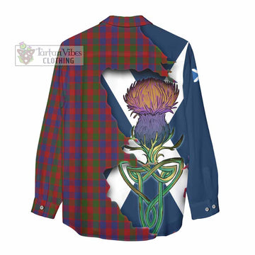 Gow Tartan Family Crest Women's Casual Shirt Scottish Thistle Celtic Inspired - Tartan Vibes Clothing