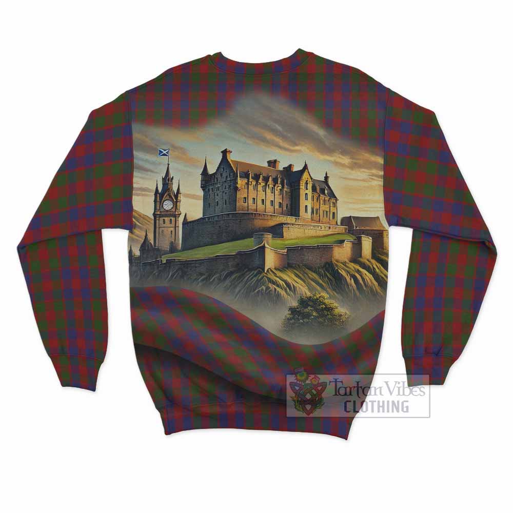 Gow Tartan Family Crest Sweatshirt with Scottish Ancient Castle Style - Tartan Vibes Clothing