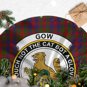 Gow Tartan Christmas Tree Skirt with Family Crest