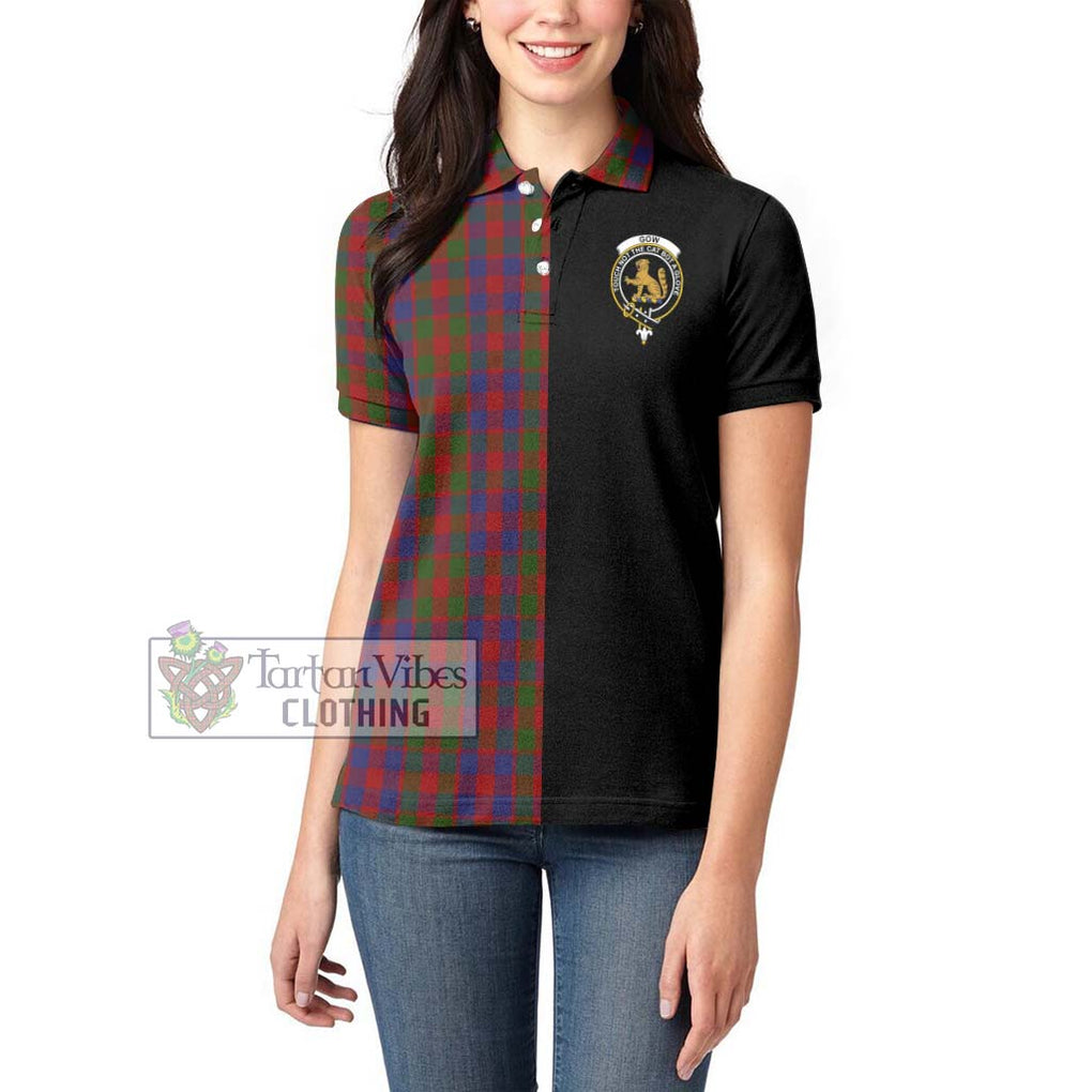 Gow Tartan Women's Polo Shirt with Family Crest and Half Of Me Style - Tartanvibesclothing Shop