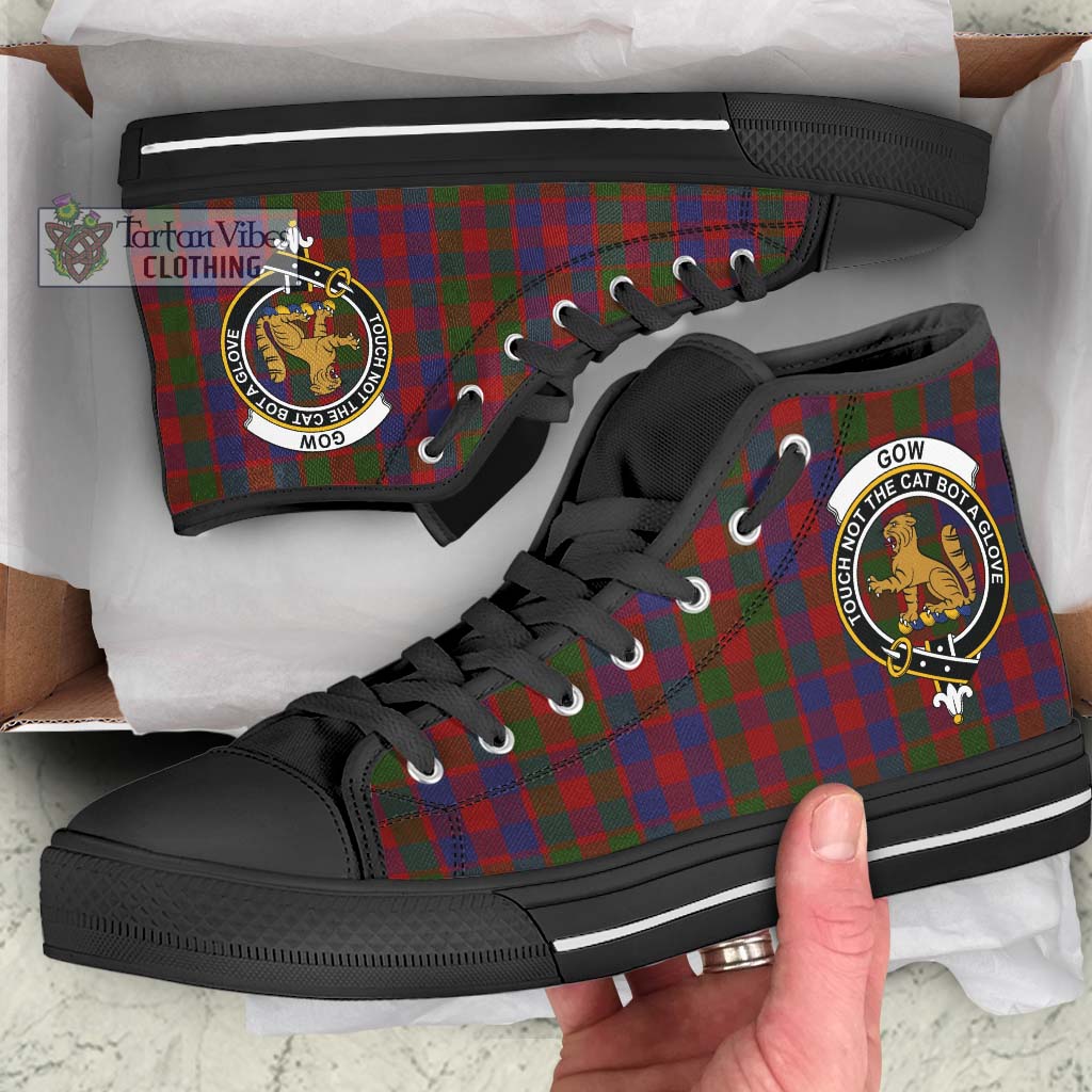 Tartan Vibes Clothing Gow Tartan High Top Shoes with Family Crest