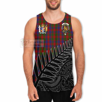 Gow Crest Tartan Men's Tank Top with New Zealand Silver Fern Half Style