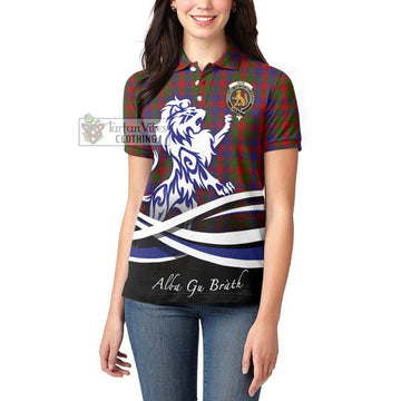 Gow Tartan Women's Polo Shirt with Alba Gu Brath Regal Lion Emblem