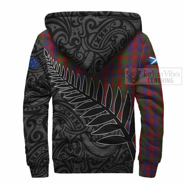 Gow Crest Tartan Sherpa Hoodie with New Zealand Silver Fern Half Style