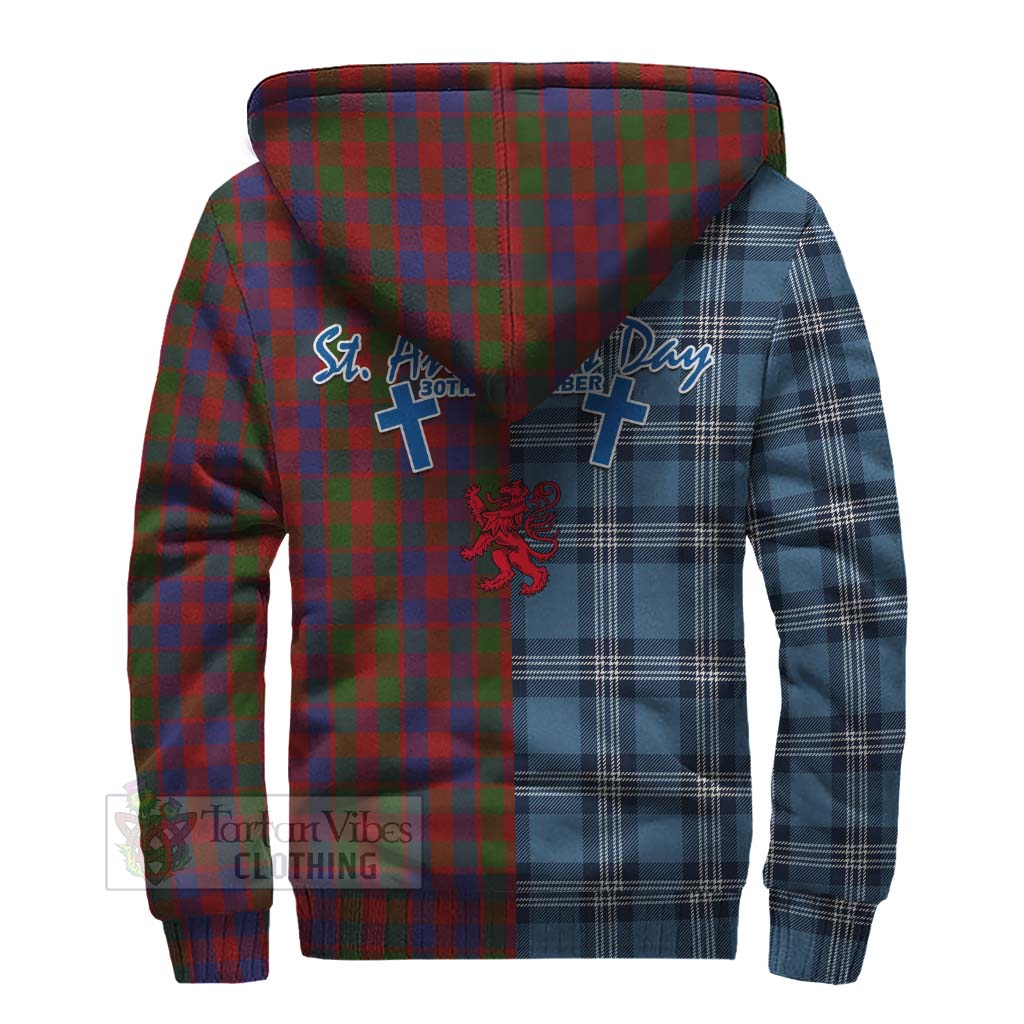 Tartan Vibes Clothing Gow Tartan Sherpa Hoodie Happy St. Andrew's Day Half Tartan Style