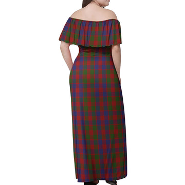 Gow Tartan Off Shoulder Long Dress