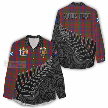 Gow Crest Tartan Women's Casual Shirt with New Zealand Silver Fern Half Style