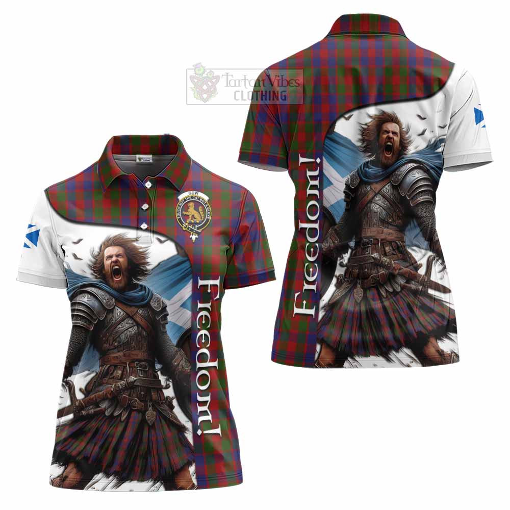 Tartan Vibes Clothing Gow Crest Tartan Women's Polo Shirt Inspired by the Freedom of Scottish Warrior