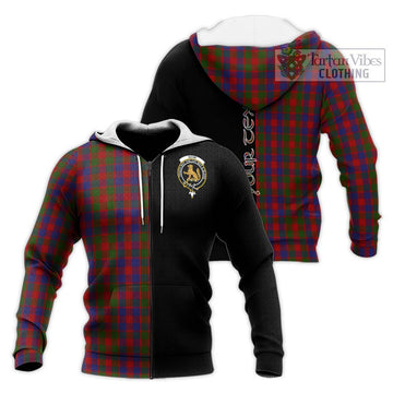 Gow Tartan Knitted Hoodie with Family Crest and Half Of Me Style Unisex Knitted Zip Hoodie - Tartan Vibes Clothing