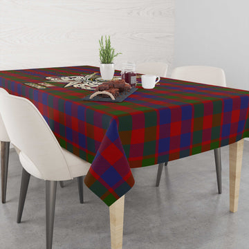 Gow Tartan Tablecloth with Clan Crest and the Golden Sword of Courageous Legacy - Tartan Vibes Clothing