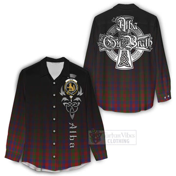 Gow Tartan Women's Casual Shirt Featuring Alba Gu Brath Family Crest Celtic Inspired