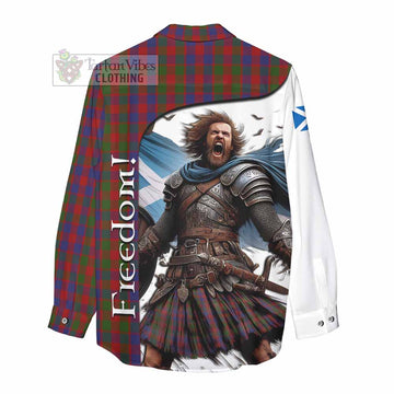 Gow Crest Tartan Women's Casual Shirt Inspired by the Freedom of Scottish Warrior