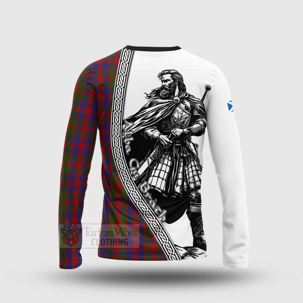 Tartan Vibes Clothing Gow Tartan Clan Crest Long Sleeve T-Shirt with Highlander Warrior Celtic Style