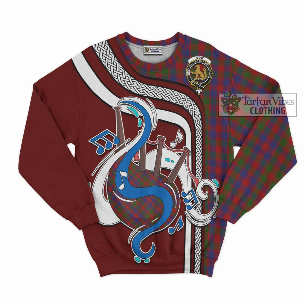 Tartan Vibes Clothing Gow Tartan Sweatshirt with Epic Bagpipe Style