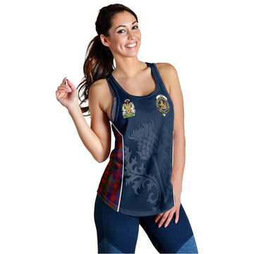 Gow Tartan Women's Racerback Tanks with Family Crest and Scottish Thistle Vibes Sport Style