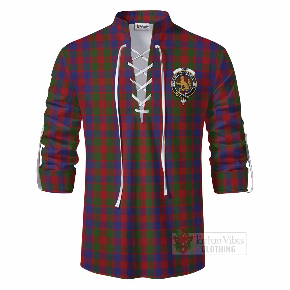 Tartan Vibes Clothing Gow Tartan Ghillie Kilt Shirt with Family Crest DNA In Me Style