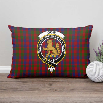 Gow Tartan Pillow Cover with Family Crest