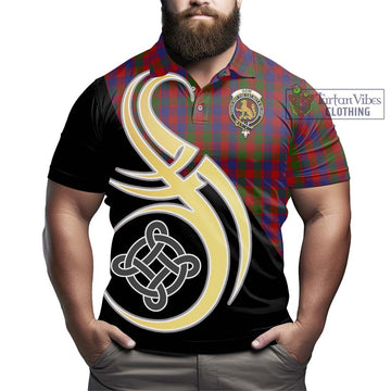 Gow Tartan Polo Shirt with Family Crest and Celtic Symbol Style