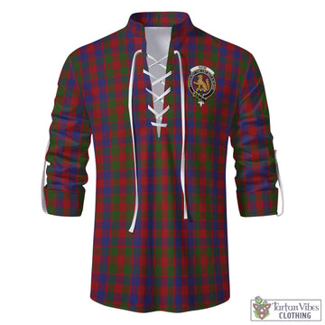 Gow Tartan Men's Scottish Traditional Jacobite Ghillie Kilt Shirt with Family Crest