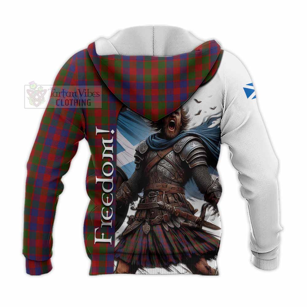 Tartan Vibes Clothing Gow Crest Tartan Knitted Hoodie Inspired by the Freedom of Scottish Warrior