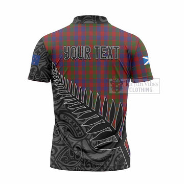 Gow Crest Tartan Zipper Polo Shirt with New Zealand Silver Fern Half Style