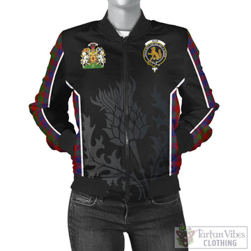 Gow Tartan Bomber Jacket with Family Crest and Scottish Thistle Vibes Sport Style