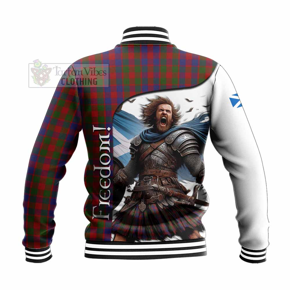 Tartan Vibes Clothing Gow Crest Tartan Baseball Jacket Inspired by the Freedom of Scottish Warrior