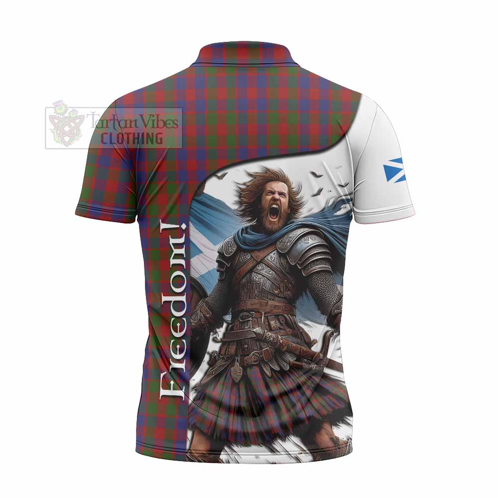 Tartan Vibes Clothing Gow Crest Tartan Zipper Polo Shirt Inspired by the Freedom of Scottish Warrior