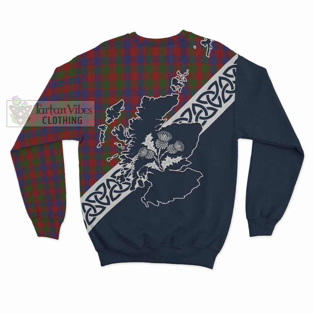 Tartan Vibes Clothing Gow Tartan Sweatshirt Featuring Thistle and Scotland Map