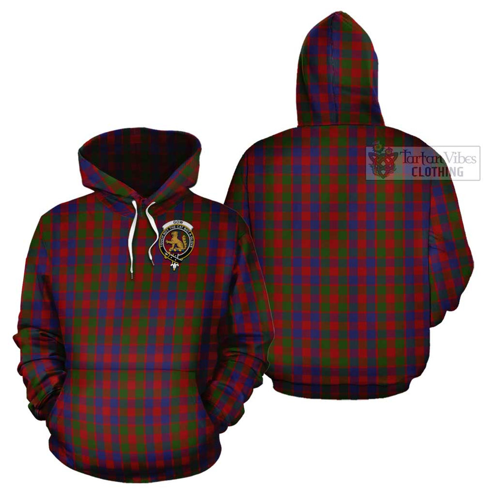 Gow Tartan Cotton Hoodie with Family Crest Pullover Hoodie - Tartan Vibes Clothing